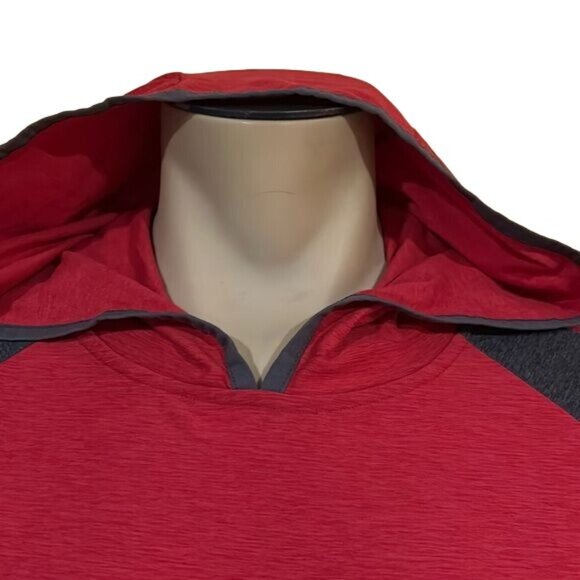 NC State Wolfpack Colosseum Hooded Wind Workout Red Black LS Shirt New - Picture 4 of 9